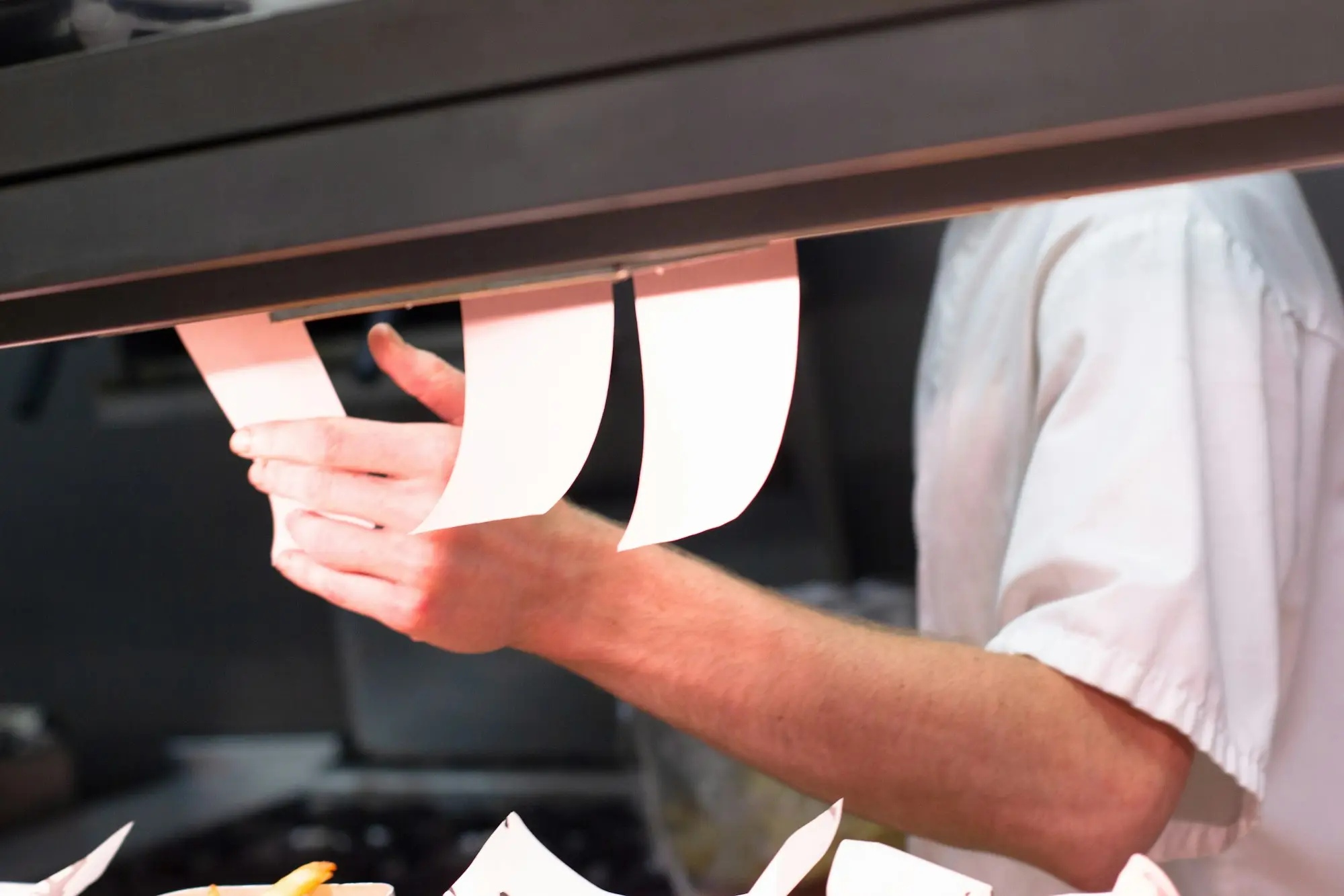 Chef plating up during service
